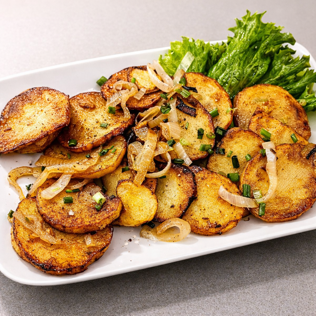 ტაფაზე შემწვარი კარტოფილი